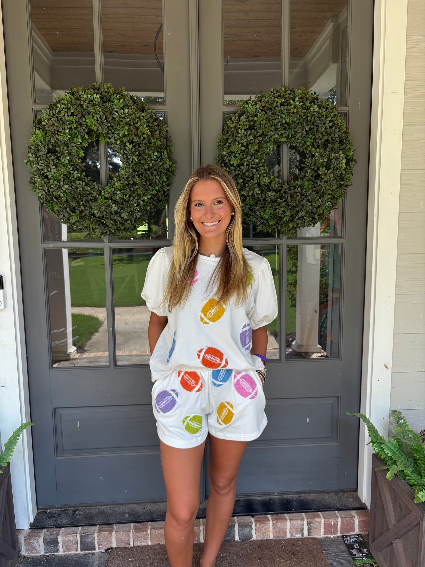 Multicolor Football Shorts Set