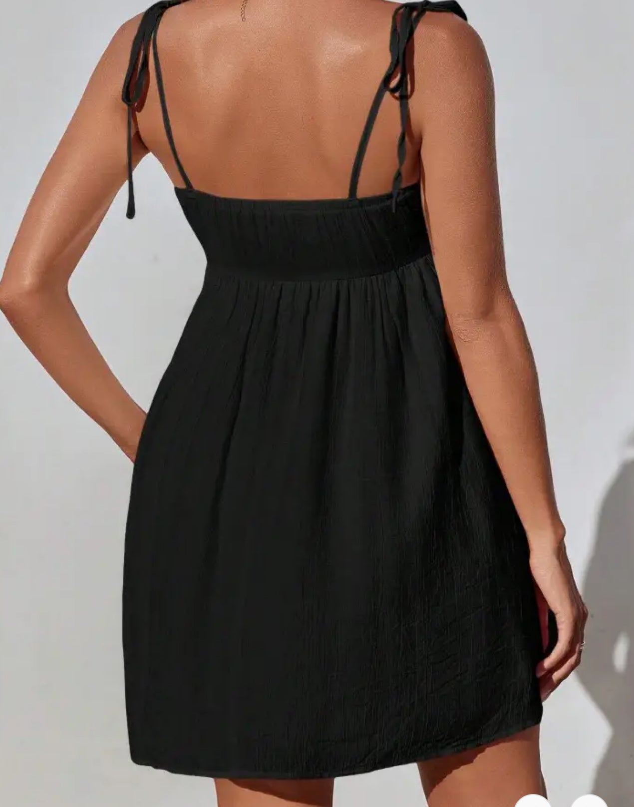 Black Bowknot Babydoll Dress