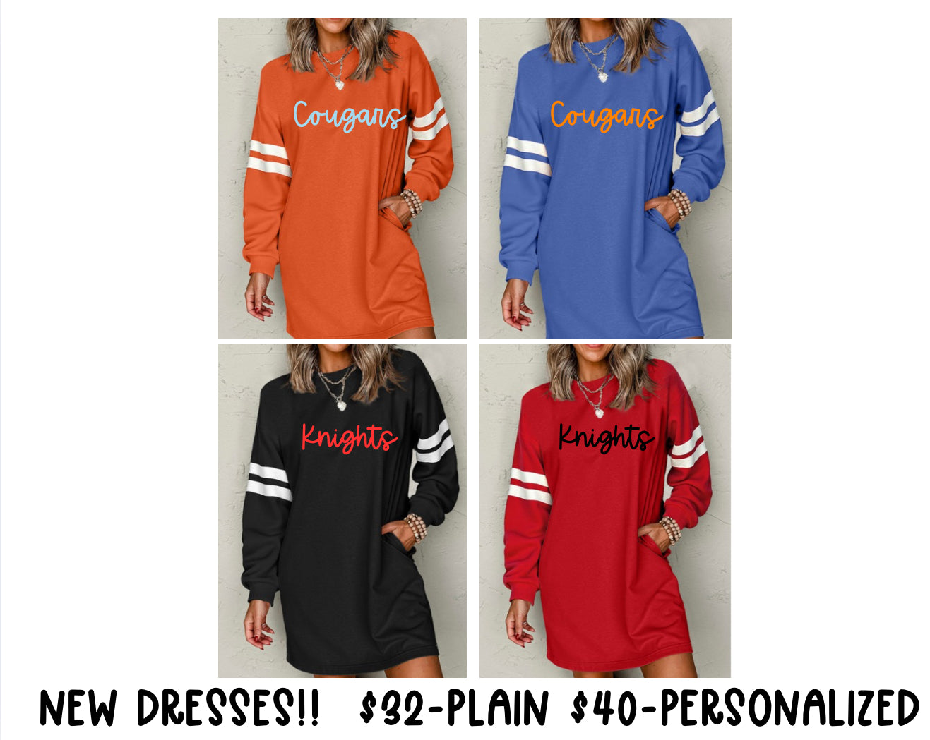 Game Day Varsity Stripe Dress with Pockets - MULTIPLE COLORS