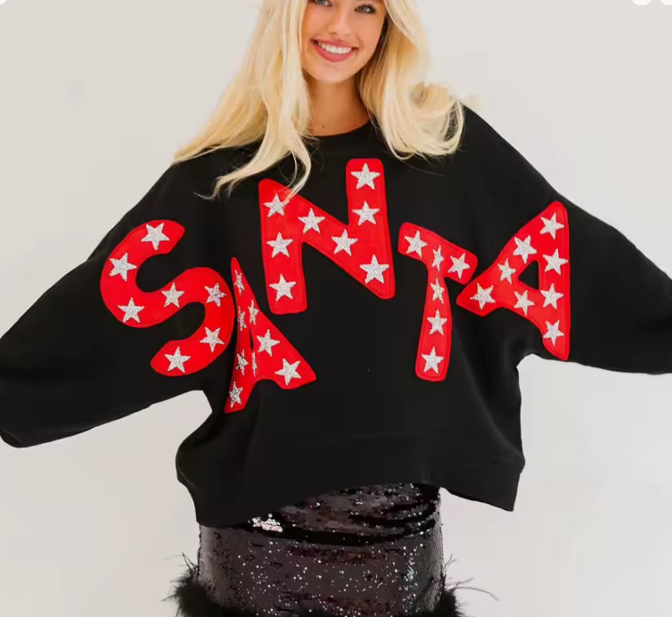 Oversized Black SANTA sweatshirt