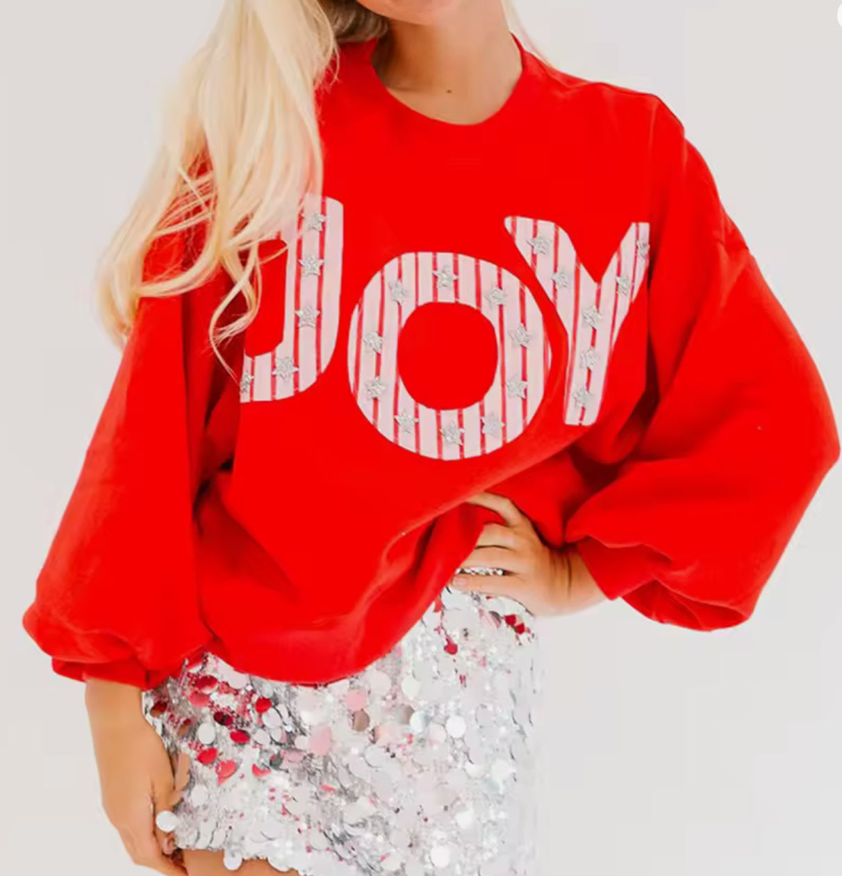 Oversized Red JOY sweatshirt