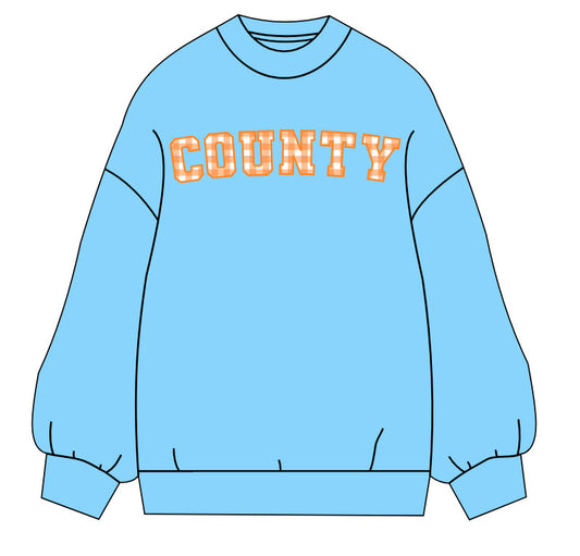 Pre-Order Light Blue COUNTY mockneck