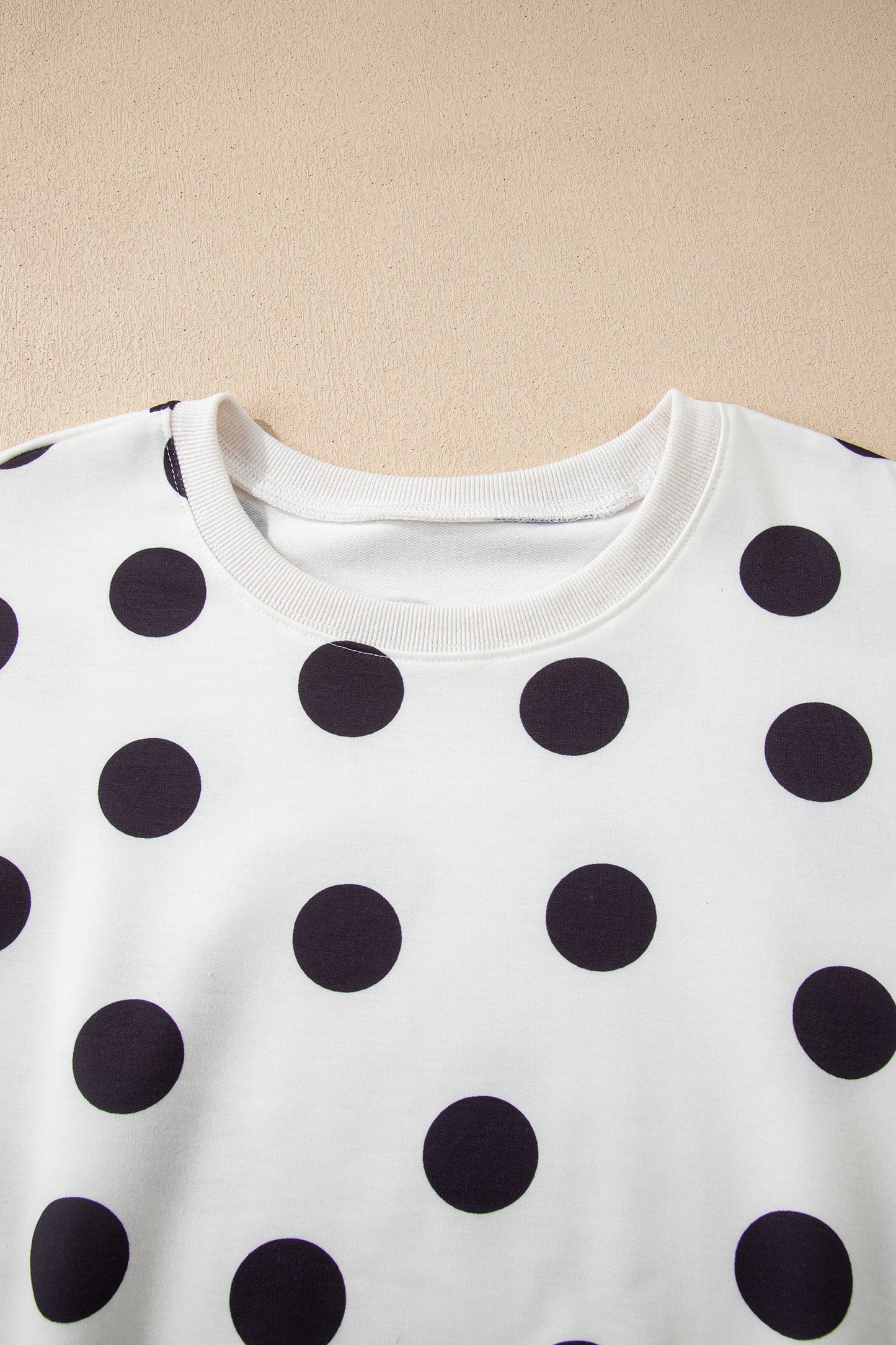 Off White Black Polka Dot Shorts Set