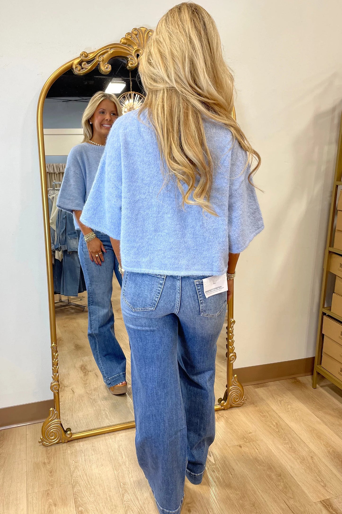 Baby Blue 3/4 sleeve cardigan