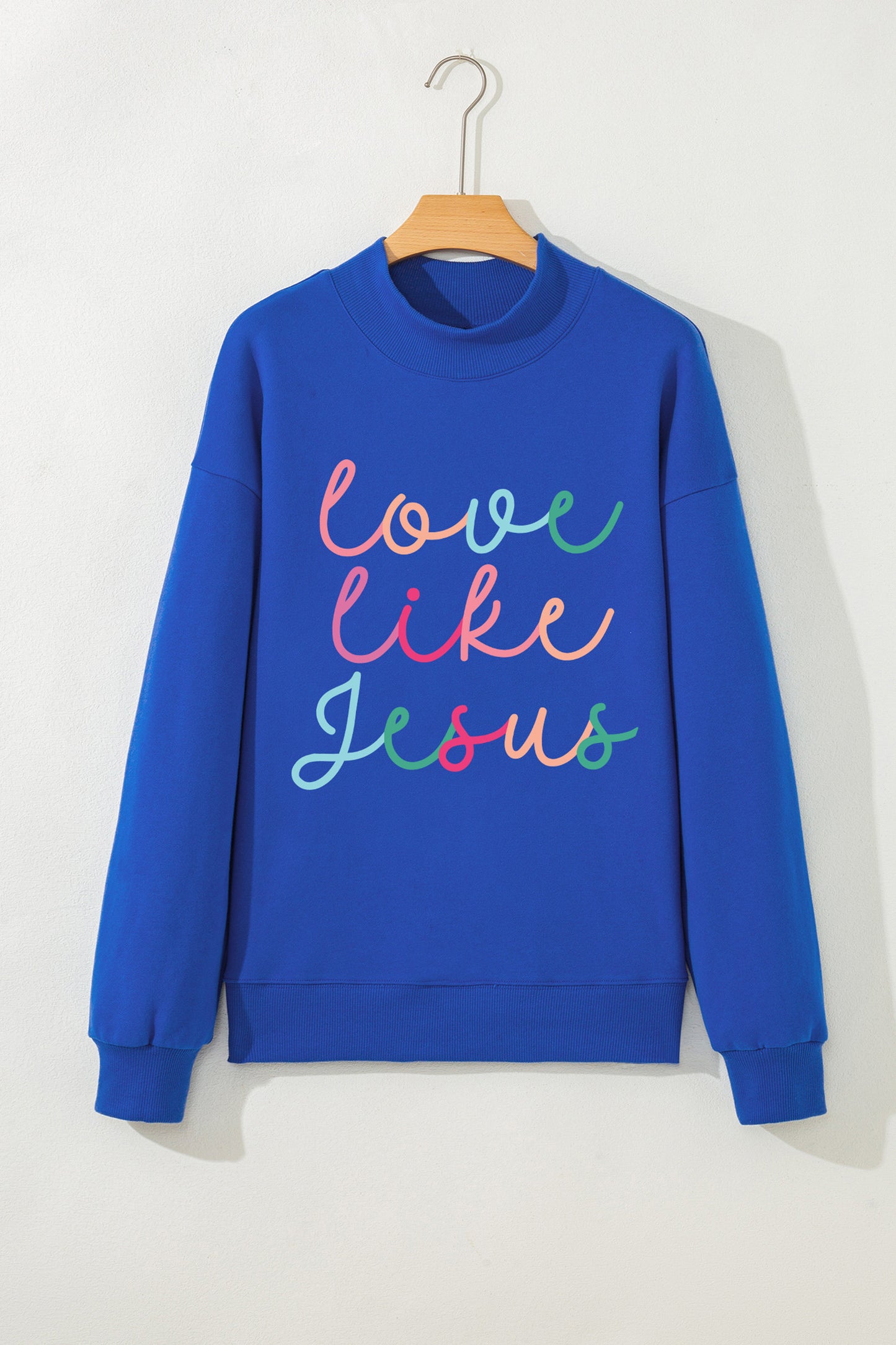 Blue Love Like Jesus Mockneck