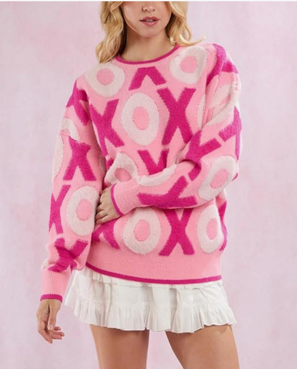 Pink XOXO Valentine’s Day Sweater