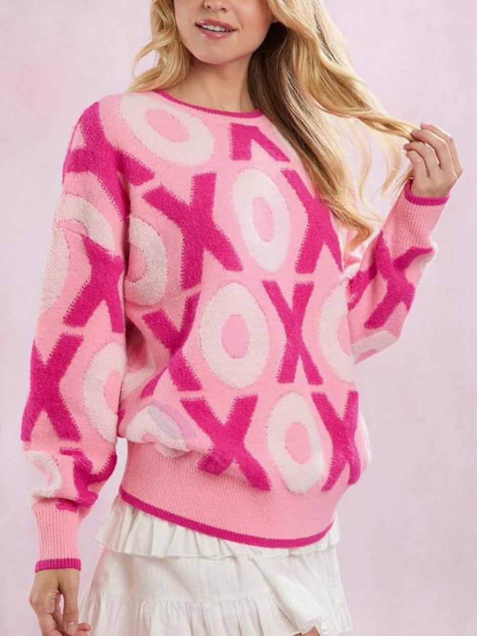 Pink XOXO Valentine’s Day Sweater