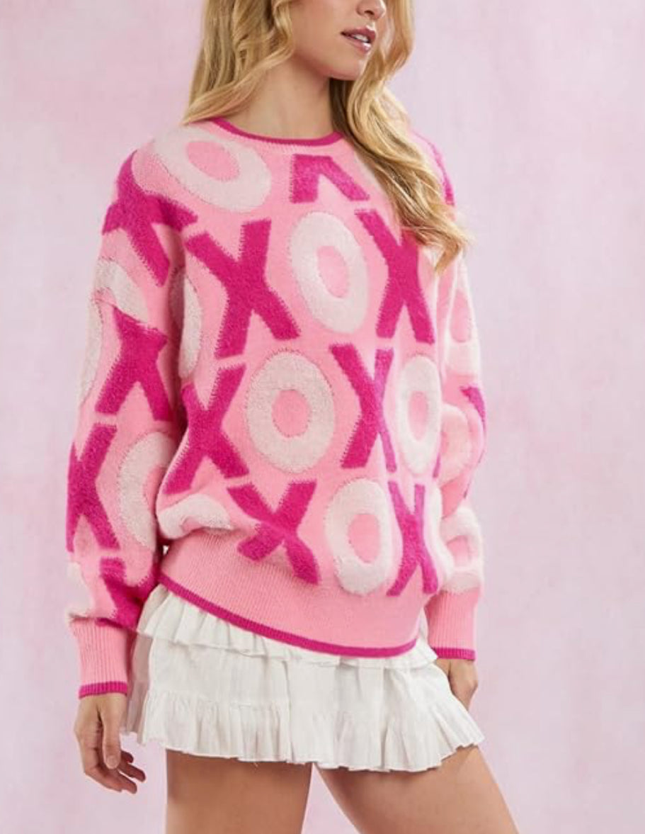 Pink XOXO Valentine’s Day Sweater