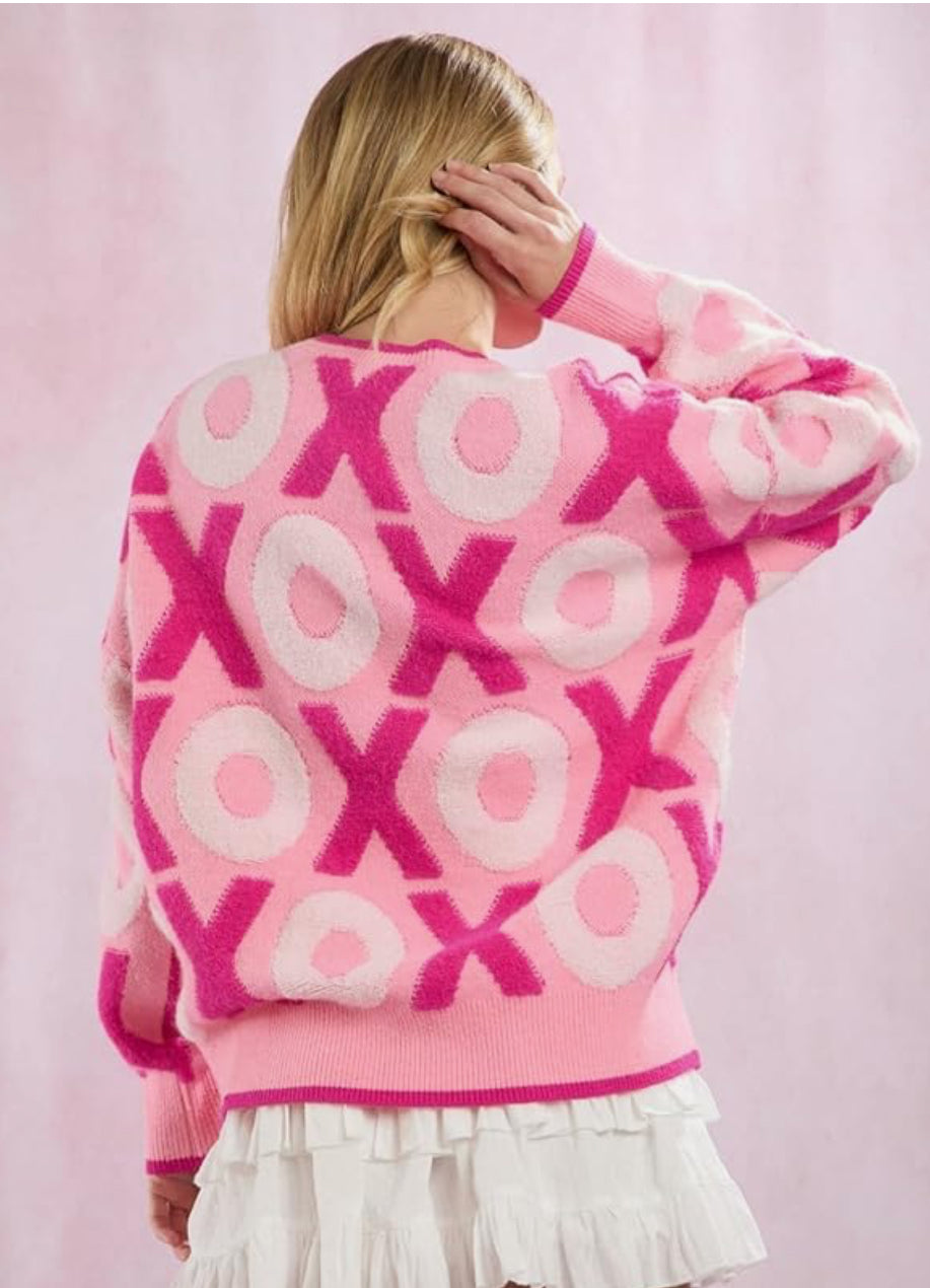 Pink XOXO Valentine’s Day Sweater