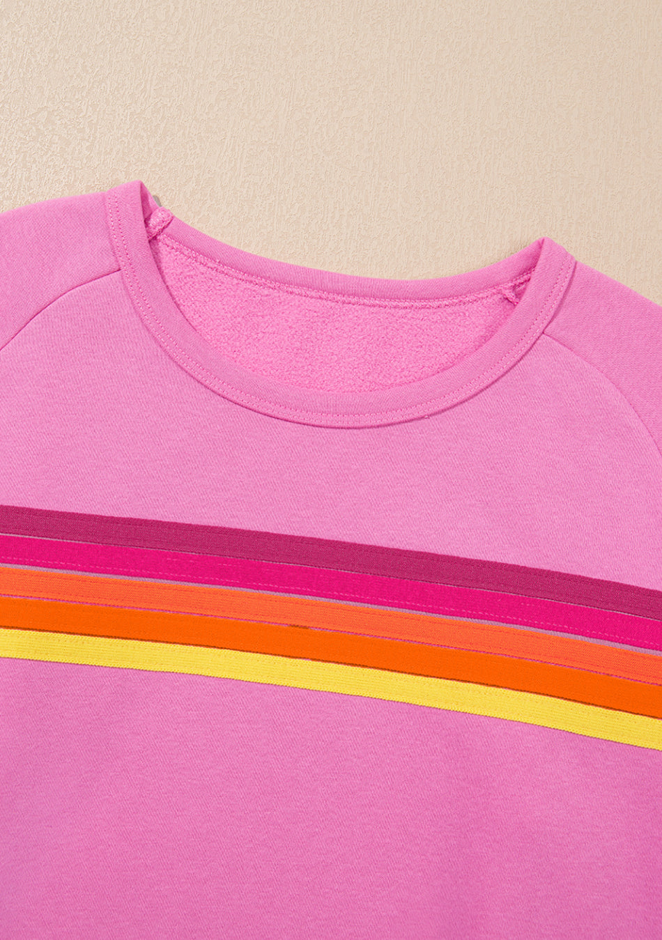IN STOCK: Rainbow Striped Accent Pullover and Shorts Two Piece Casual Set - MULTIPLE COLORS