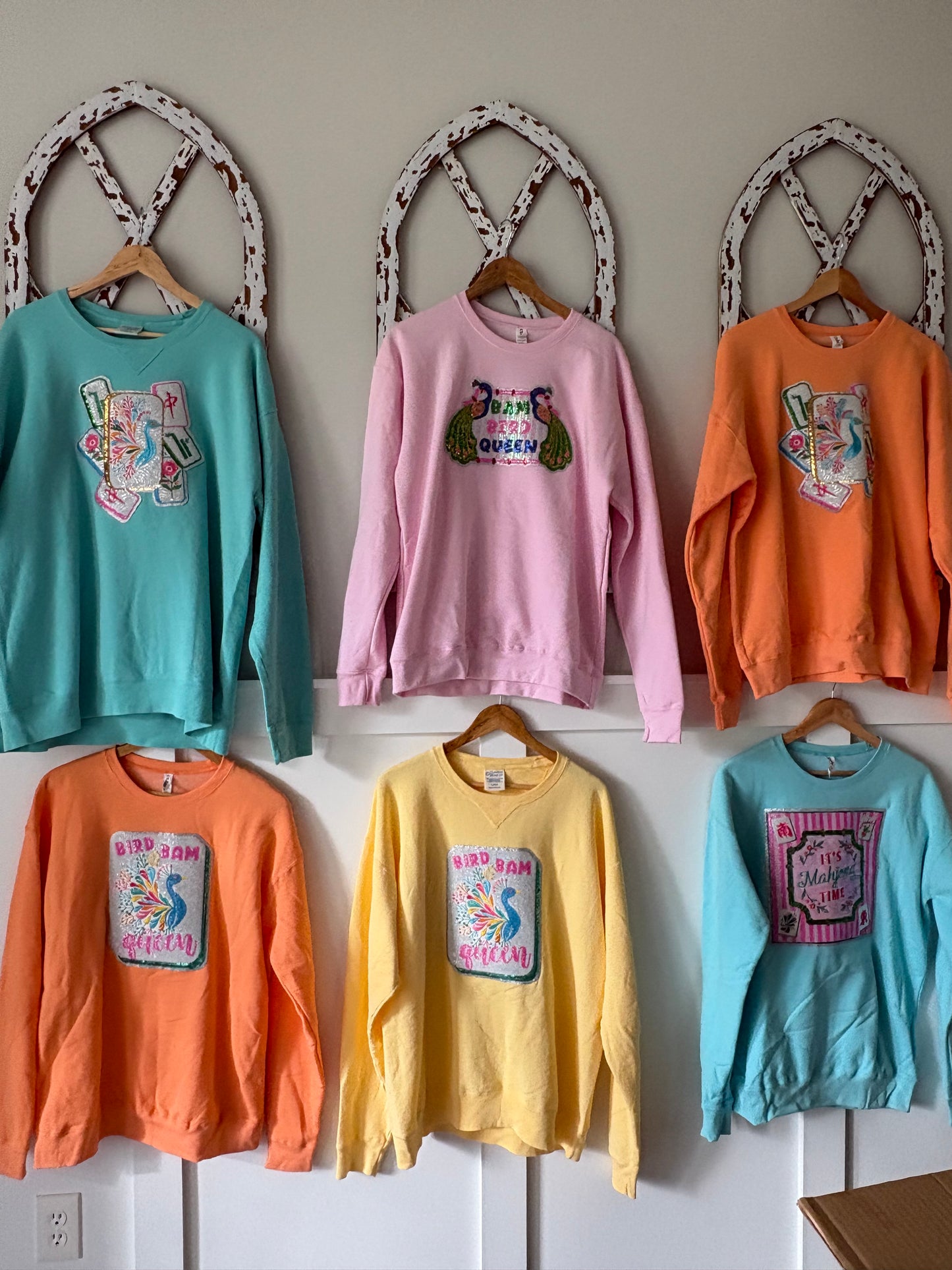 Cantaloupe Mahjong Sequin Tile Sweatshirt