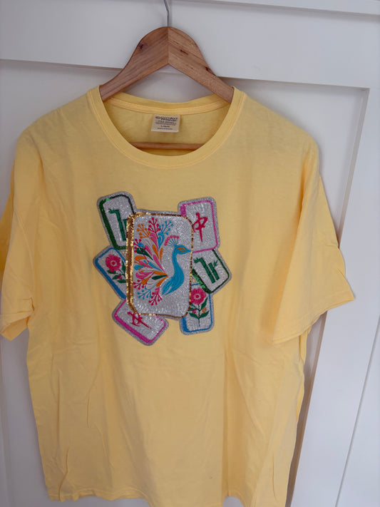 Butter Yellow Mahjong Tile Tee