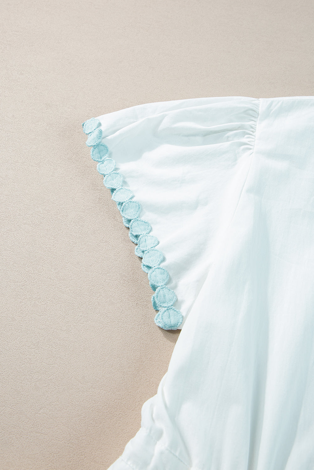 White Colorblock Rickrack Trim Dress