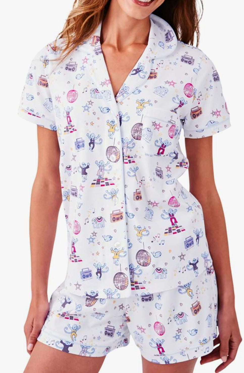 Adult Monkey Print Pajamas - MULTIPLE COLORS