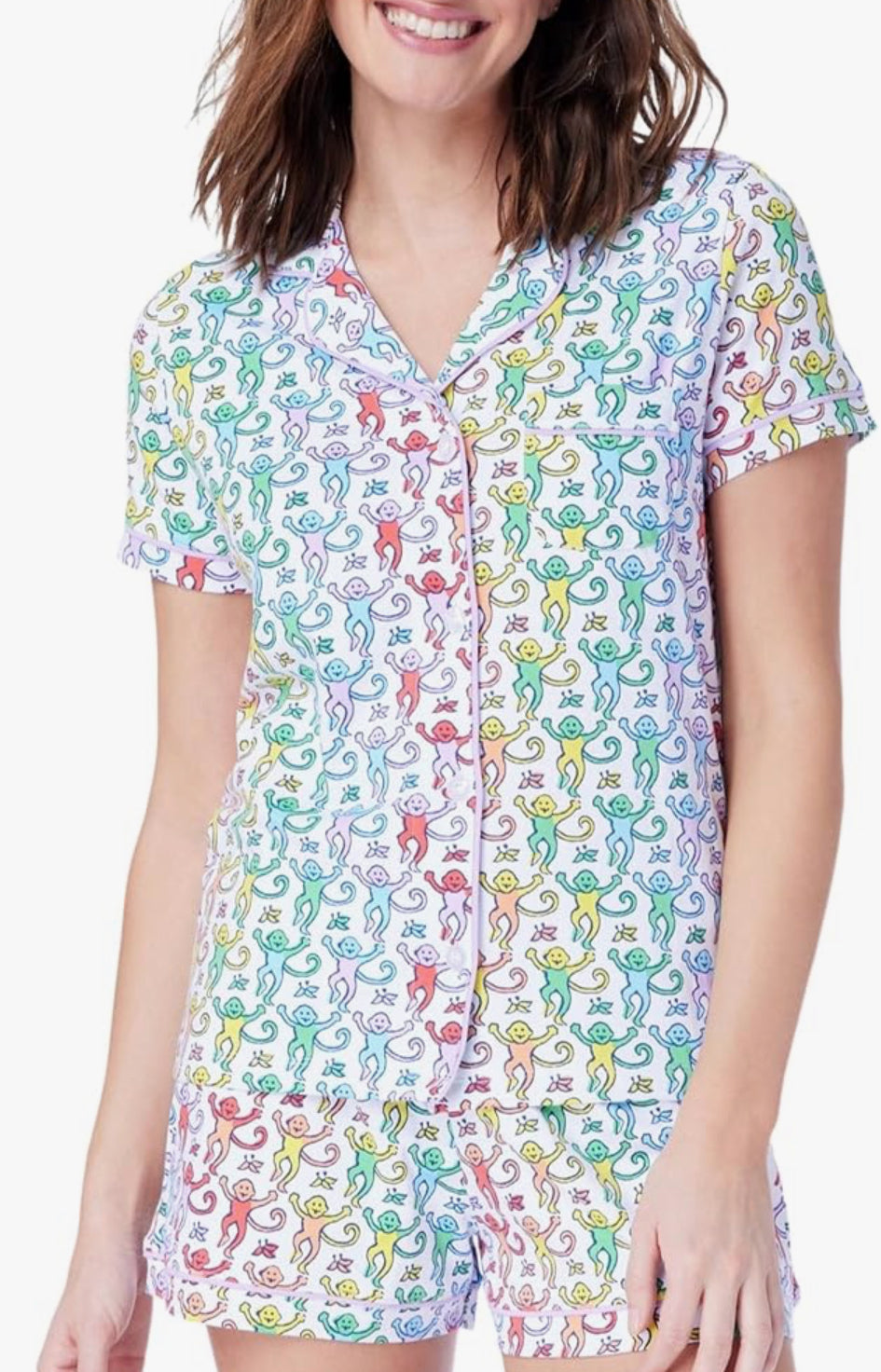 Adult Monkey Print Pajamas - MULTIPLE COLORS