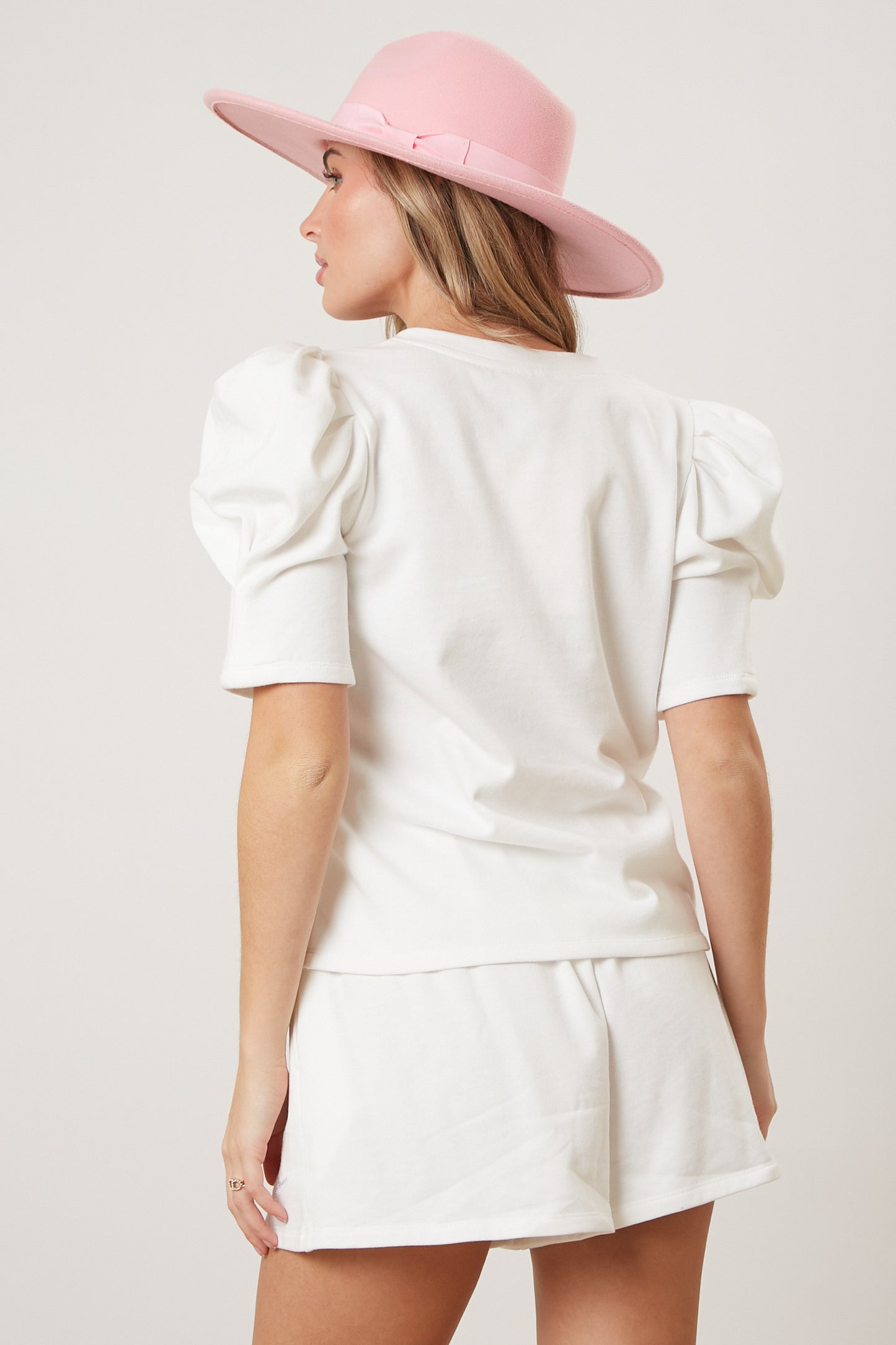 White Sequin Margarita Embroidery Shorts Set