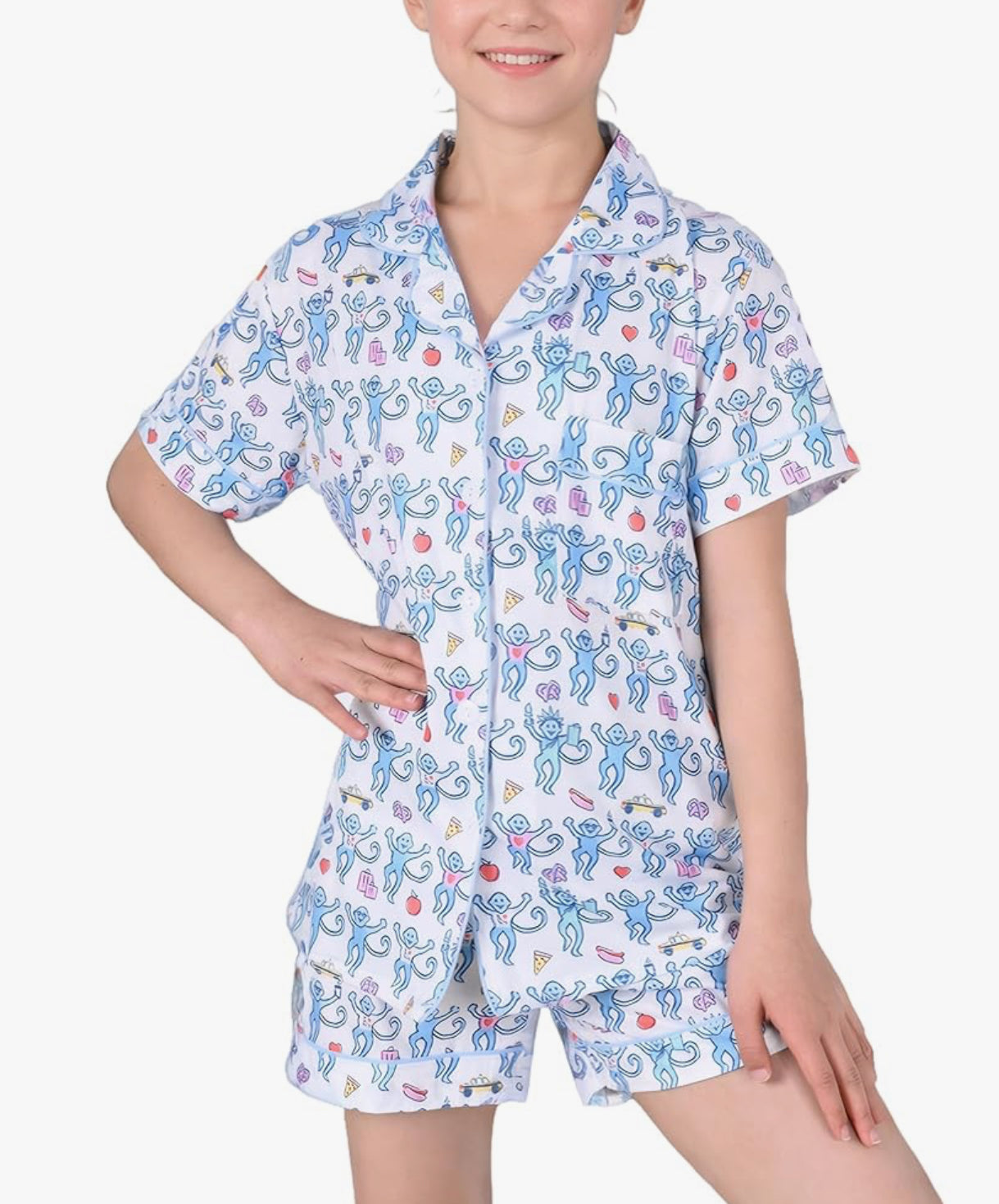 Kids Monkey Print Pajamas - Multiple Colors