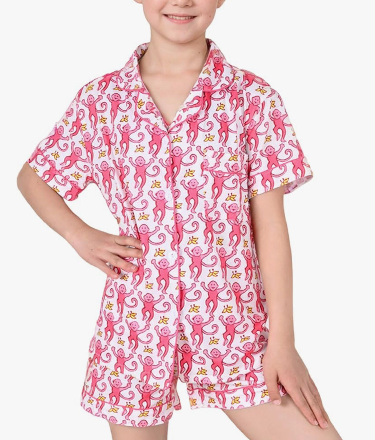 Kids Monkey Print Pajamas - Multiple Colors