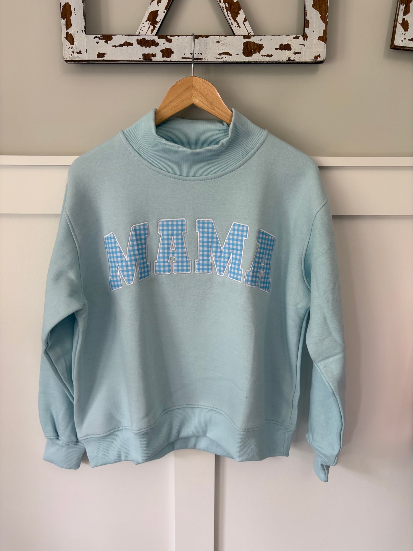 Light Blue MAMA mockneck
