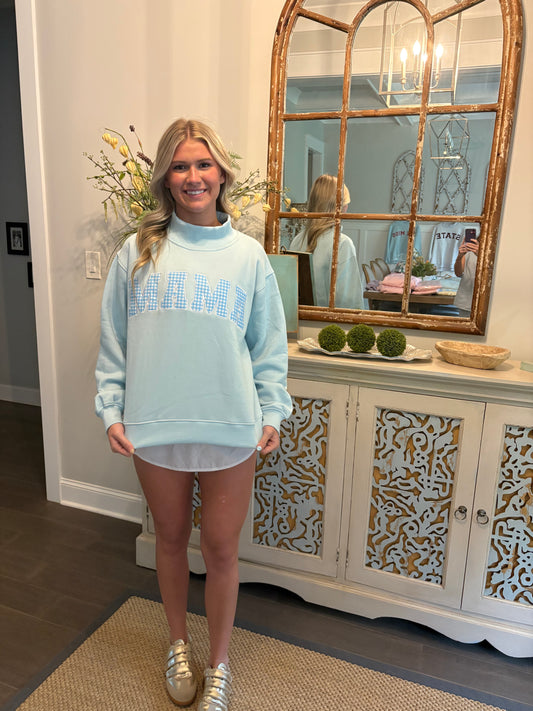 Light Blue MAMA mockneck