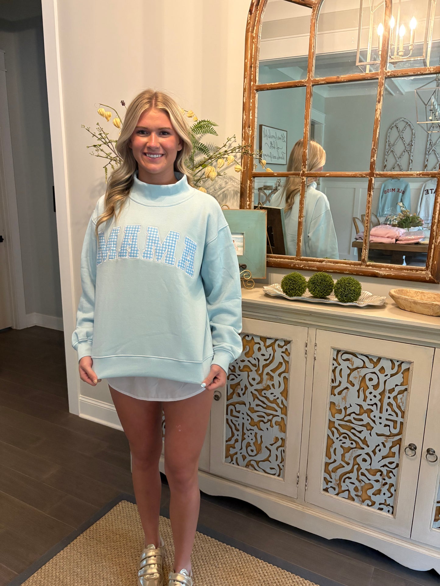 Light Blue MAMA mockneck