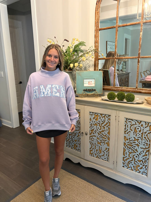 Light Purple AMEN mockneck
