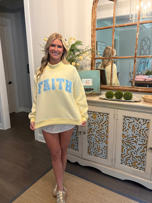 Butter Yellow FAITH mockneck