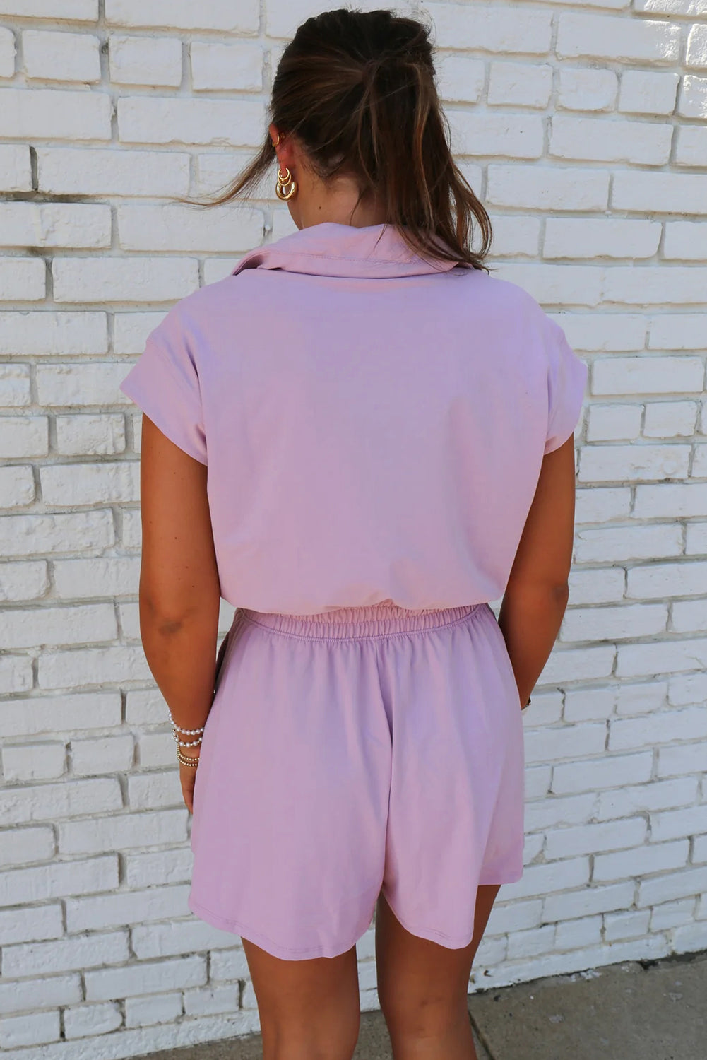 Light purple zipper romper