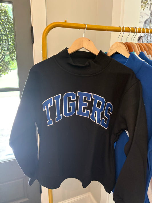 In Stock Black TIGERS mockneck