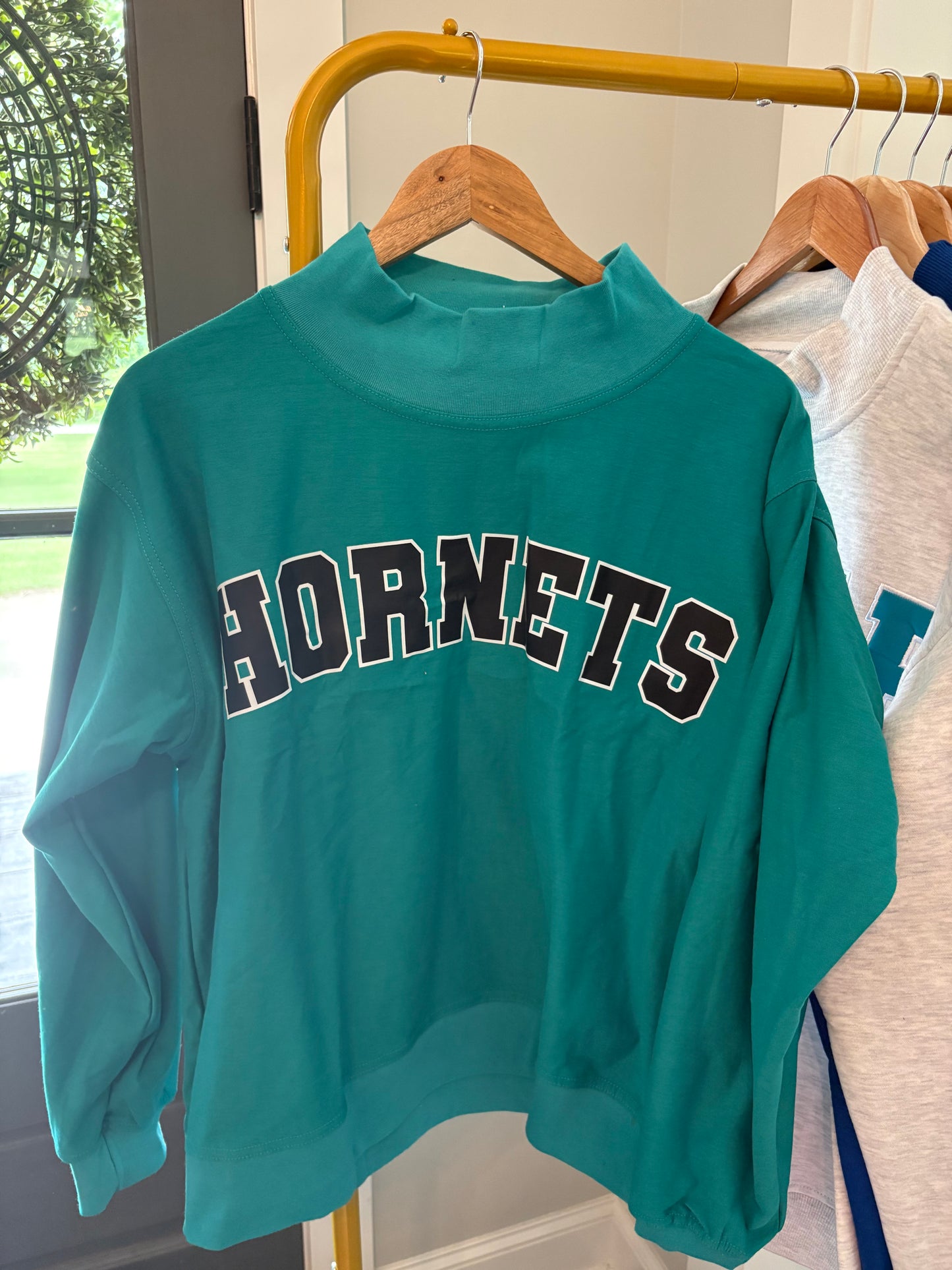 REVERSIBLE Kelly Green Hornets mockneck