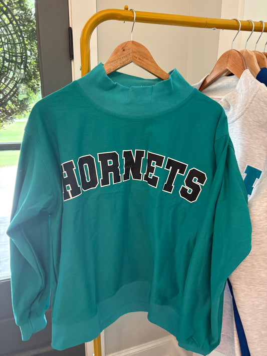 REVERSIBLE Kelly Green Hornets mockneck