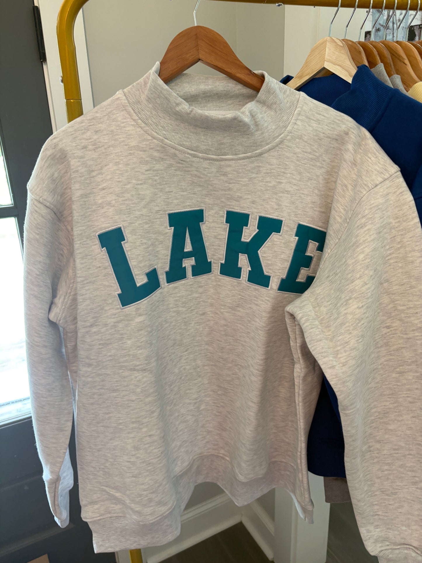 In Stock Light Grey LAKE mockneck