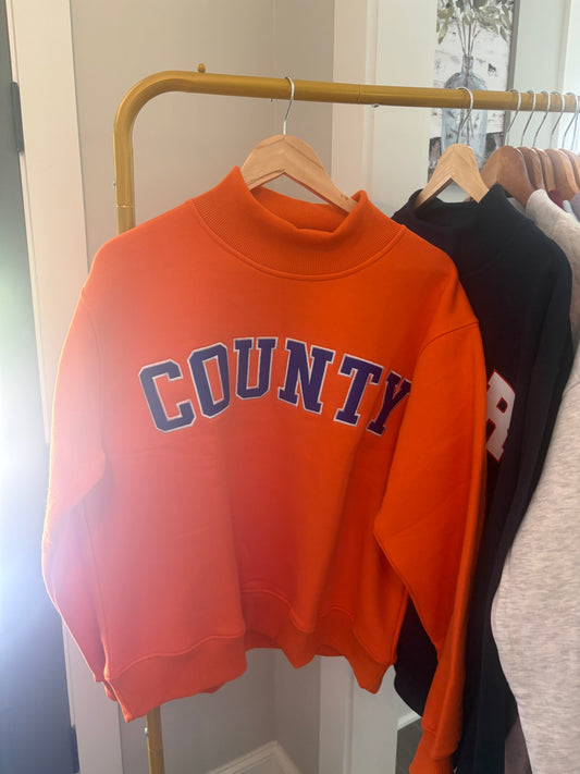 In stock Orange COUNTY mockneck