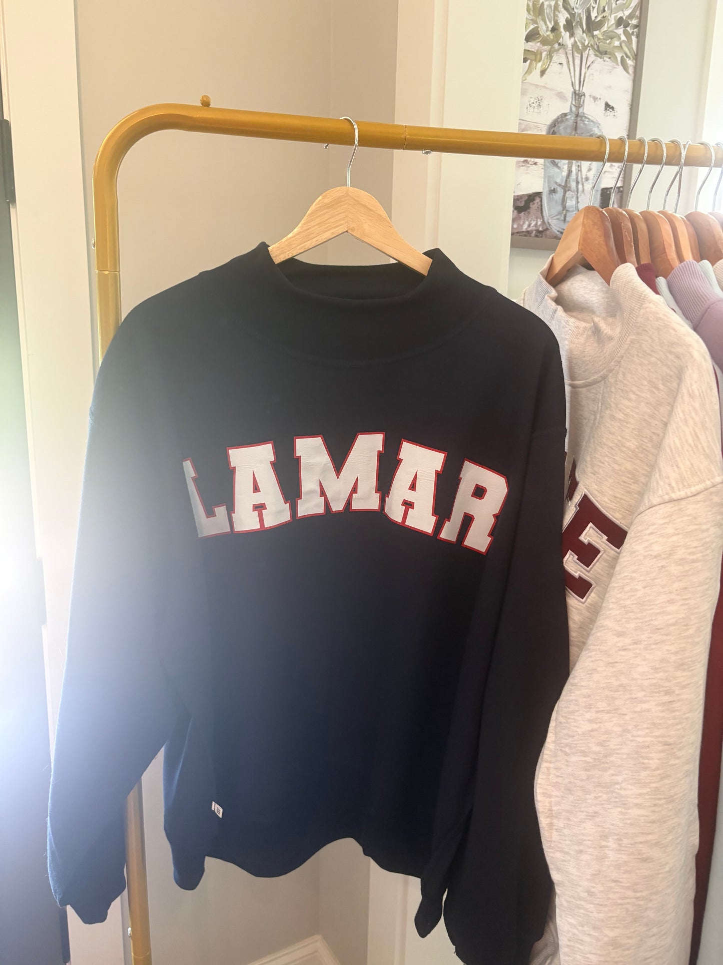 REVERSIBLE navy LAMAR mockneck