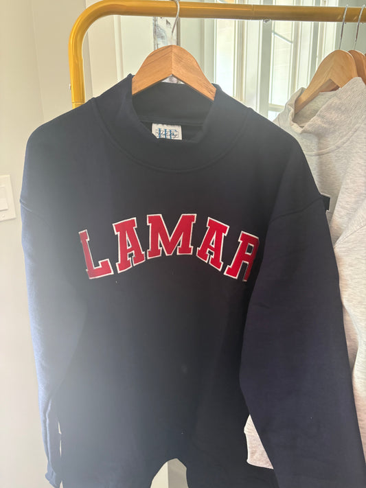 In Stock Navy LAMAR mockneck