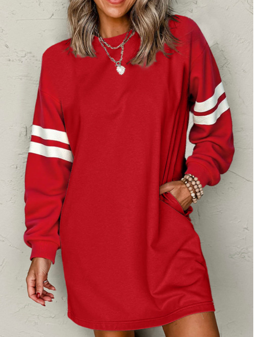 Game Day Varsity Stripe Dress with Pockets - MULTIPLE COLORS