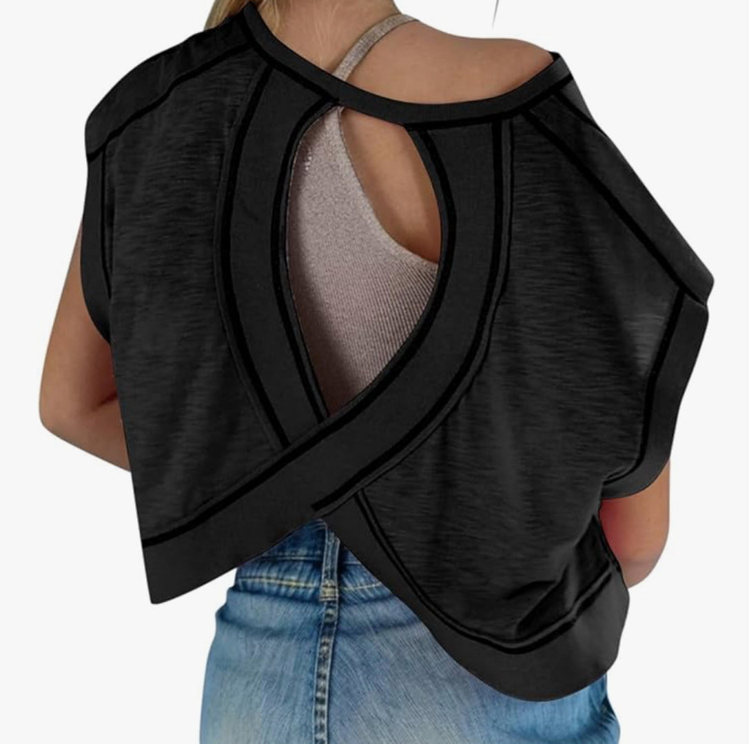 Kids Short Sleeve Open Back Athletic Shirt - Multiple Colors