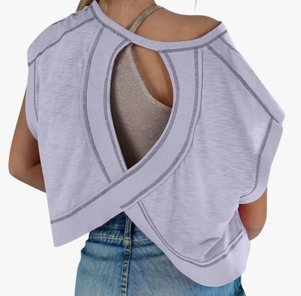 Kids Short Sleeve Open Back Athletic Shirt - Multiple Colors