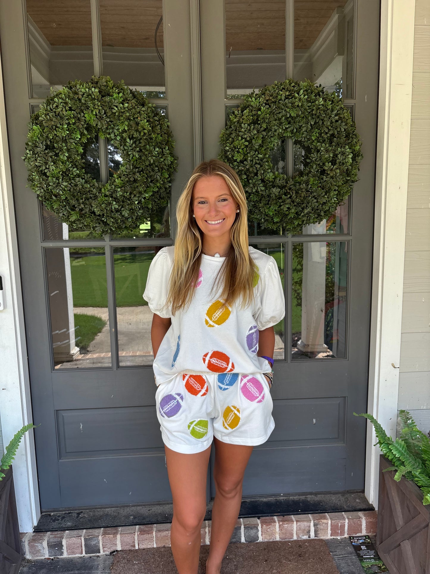Multicolor Football Shorts Set
