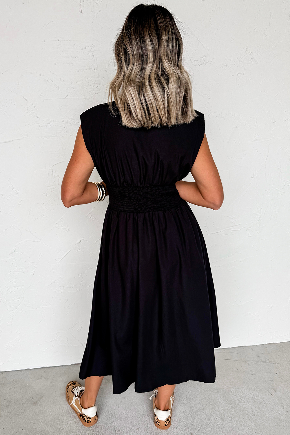 Black Sleeveless Zipped Front Dress