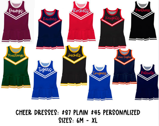 YOUTH Cheerleader Dress - Multiple Colors