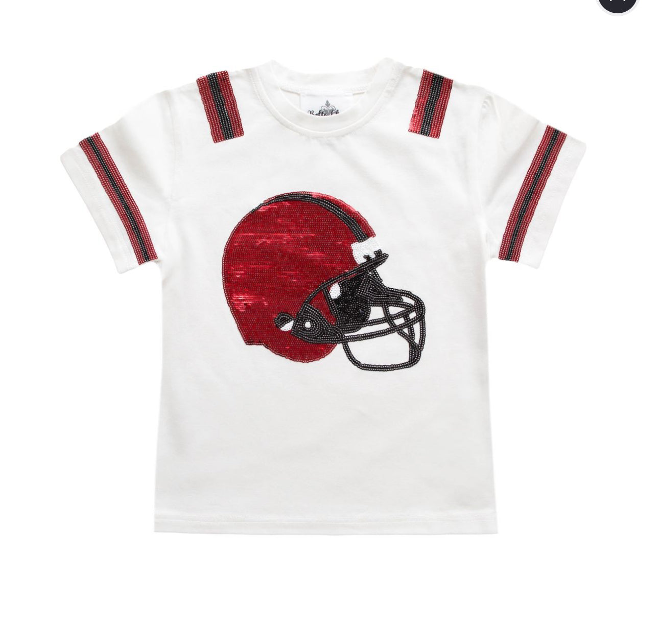 Belle Cher Red and Black Sequin Helmet Shirt