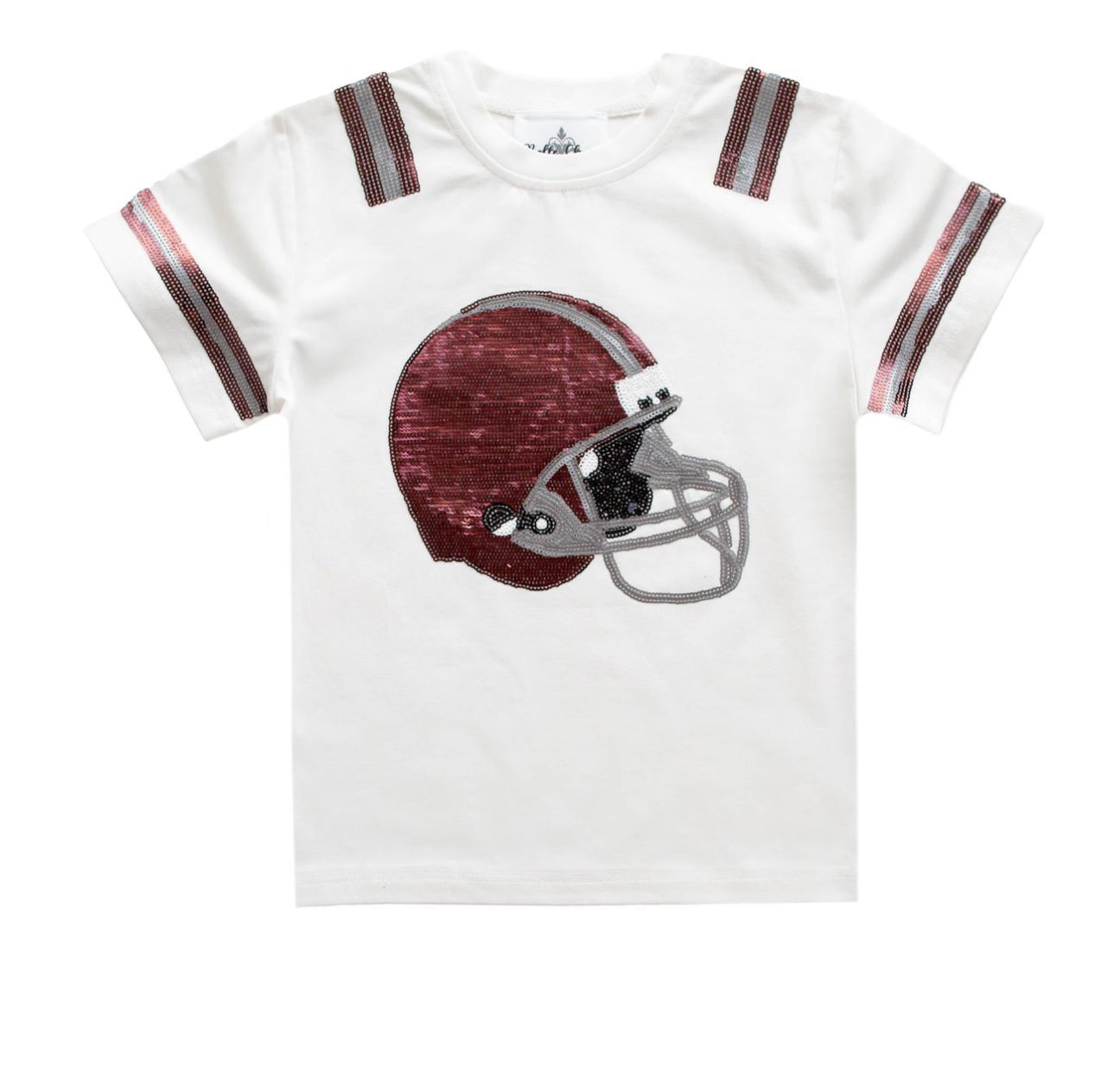 Belle Cher Maroon and Silver Sequin Helmet Shirt