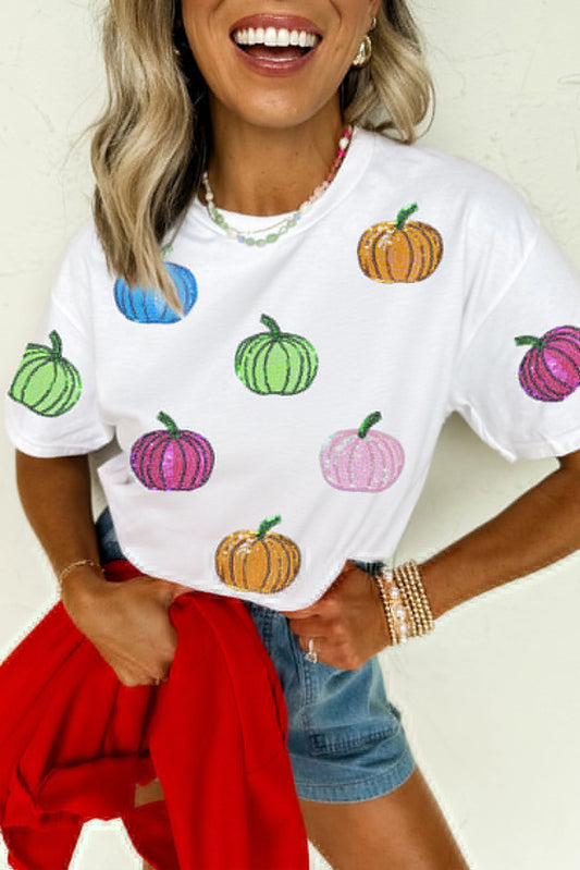 Sequin Pumpkin Tee