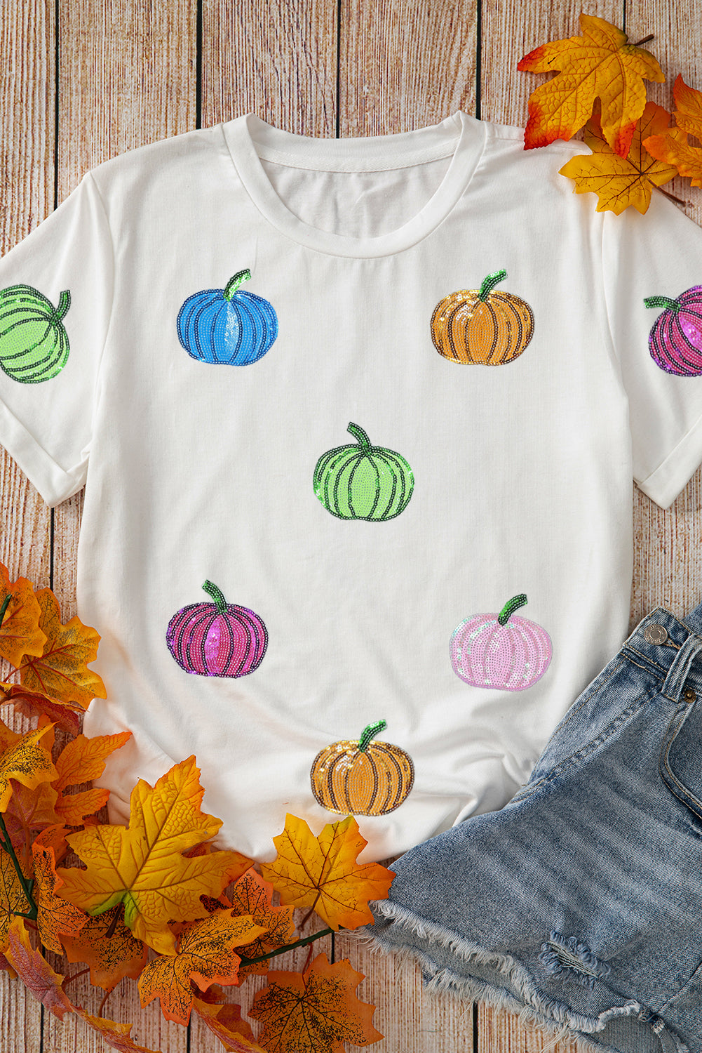 Sequin Pumpkin Tee