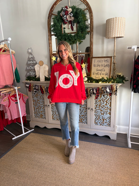 Oversized Red JOY sweatshirt