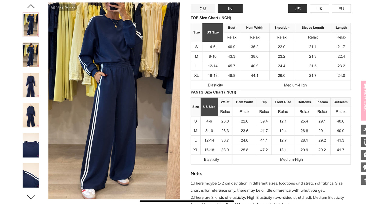 Varsity Striped Crewneck Sweatshirt and Pants set
