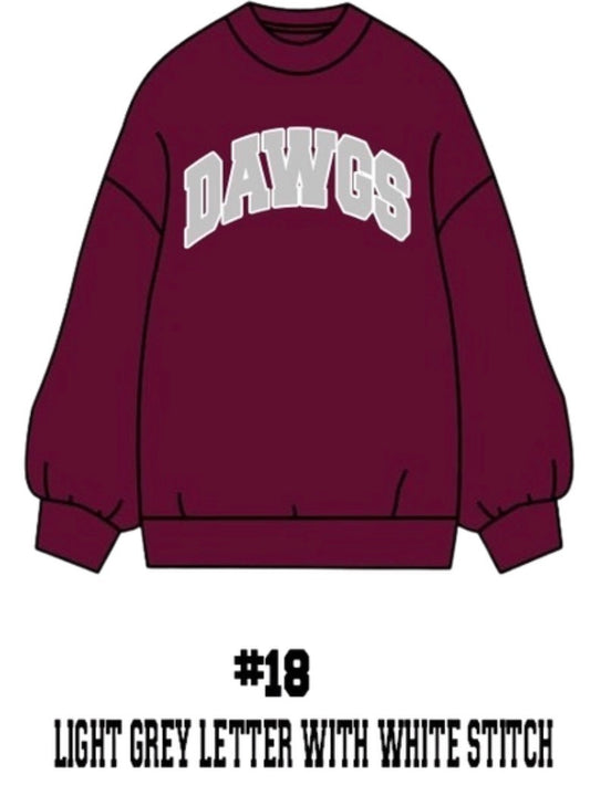 Maroon DAWGS Mockneck