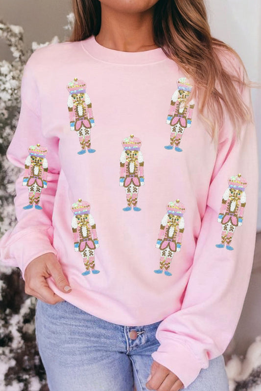 Pink Sequin Nutcracker Sweatshirt