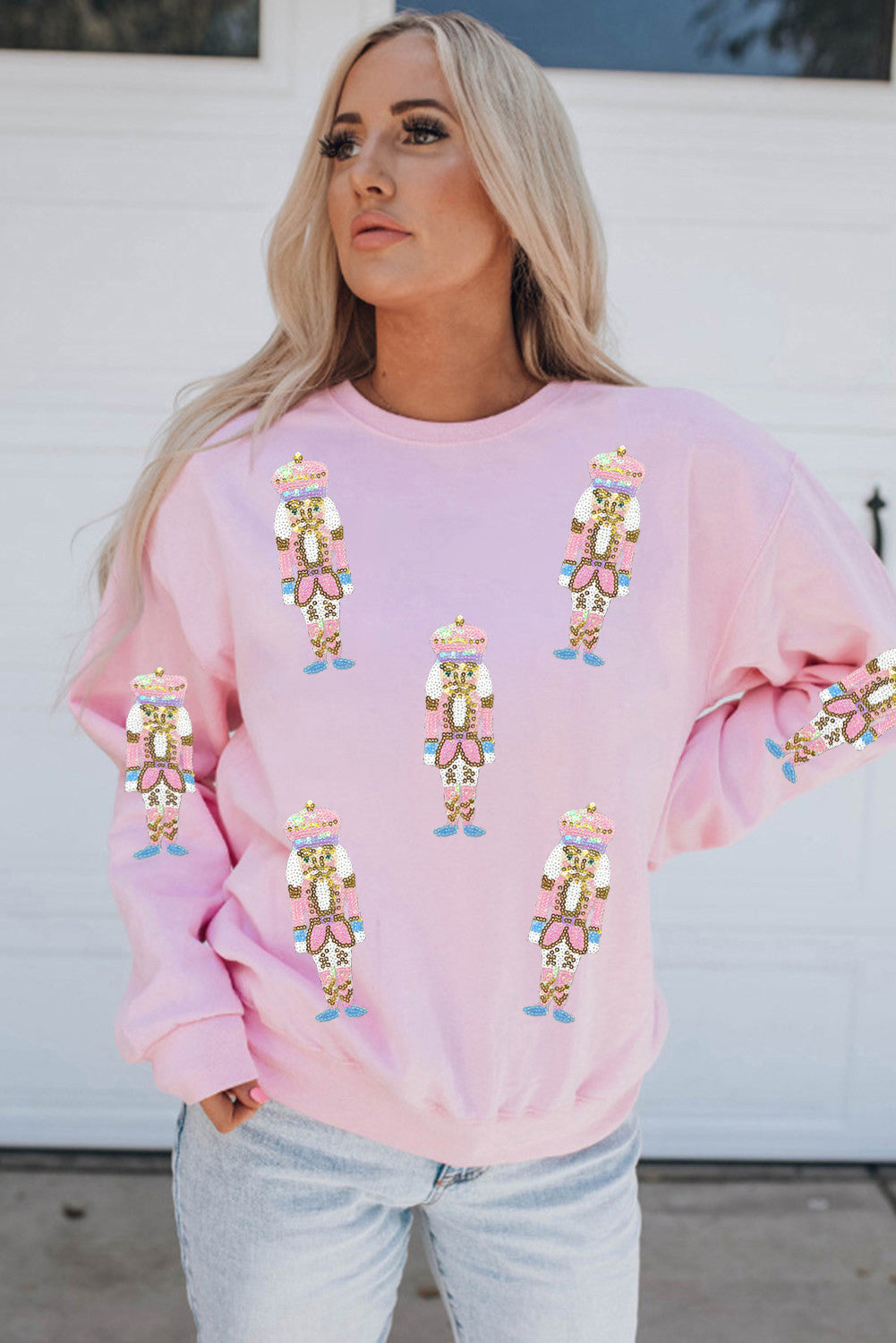 Pink Sequin Nutcracker Sweatshirt